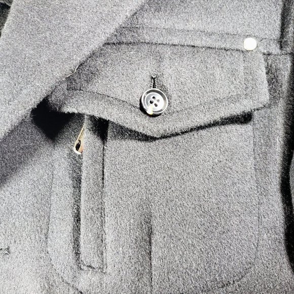 Mantoni NWT- 42R Black-Wool/Cashmere Car Coat 3/4 - Picture 4 of 16